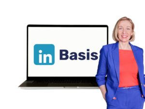 LinkedIn basis LinkedIn Basis Bildschirm auf Laptop mit Birgit Peuker